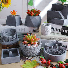 Cement Flower Pot Silicone Mold Bonsai Model Making Potted Homemade Succulent Concrete Handmade Aromatherapy Plaster Mold 2024 - buy cheap