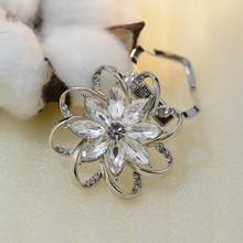 2020 new style silk flower glass gold and silver high-end scarf clip buckle brooch Inlaid Rhinestone 2024 - buy cheap