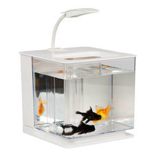Aquário de plástico pequeno para sala de estar, criativo com mini balde para aquário 2024 - compre barato