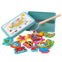 Детские развивающие игрушки Рыба деревянная Магнитная рыболовная игрушка набор рыболовная игра игрушка детская игрушка деревянная рыболовная игрушка 2024 - купить недорого