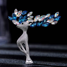 Ajojewel White Blue Crystal Deer Brooch Women Elegant Animal Jewelry Fashion Gift For Girl 2024 - buy cheap