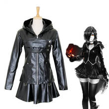 Anime tokyo ghoul touka kirishima cosplay costume full set pu leather uniform black hooded female fight dress halloween costume 2024 - buy cheap