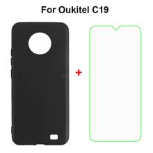 Capa protetora para celulares oukitel, preta, tpu, para oukitel c19, pro, couqe, c18 pro, com película de vidro temperado 2024 - compre barato