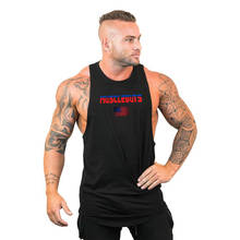 Brand Summer American Flag Bodybuilding Stringer Tank Top Mens Fitness Sleeveless Shirts Gym Clothing Undershirt 2024 - buy cheap