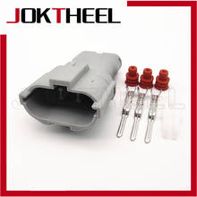Conjunto de plug conector para motor elétrico automotivo, 1-20 conjuntos de 3 pinos de peças seladas macho à prova d' água para 7222-7434-40 2024 - compre barato
