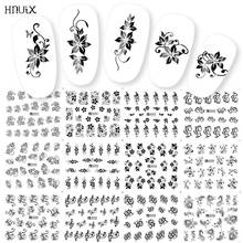 HNUIX1 2 Designs Nail Stickers Set Mixed Floral Geometric Sexy Girl Nail Art Water Transfer Decals Tattoos Sliders Manicure 2024 - buy cheap