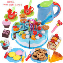 Игрушка «сделай сам» для торта, 37-80 шт., кухня, ролевые игры, фрукты, игрушки на день рождения, розовый, синий для детей, подарок, обучающая игрушка 2024 - купить недорого