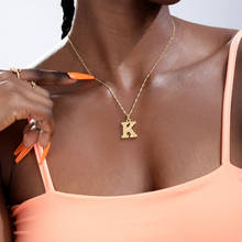Letra capital inicial colar para mulher aço inoxidável A-Z alfabeto colares pingente de ouro jóias presente natal bijoux bff 2024 - compre barato