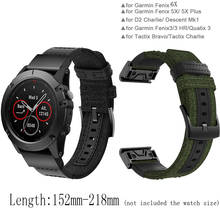 26mm Nylon leather watch strap for Garmin Fenix 6X 5X 3 3HR smart watch accessories bracelet belt 26mm quick release fit band 2024 - buy cheap