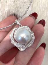 Colgante de perlas D423, joyería fina de Plata de Ley 925 redonda de 11-12mm, collar blanco de agua dulce Natural con cuentas de regalo 2024 - compra barato