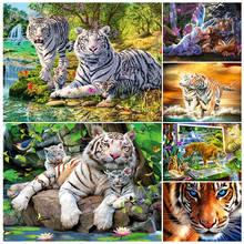 5D DIY Diamond Painting Animal Picture Square/Round Tiger Diamond Embroidery Rhinestone Cross Stitch Mosaic Home Decoration Gift 2024 - buy cheap