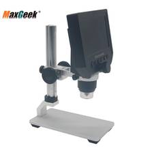 Maxgeek portátil led microscópio digital 4.3 "lcd 3.6mp oled g600 1-600x ampliação 2024 - compre barato