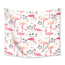 Tapete de parede de flamingo, tapetinho de palmeira tropical de coco, flamingo, decoração de poliéster para casa, quarto, tapete de praia, tapete de ioga 2024 - compre barato
