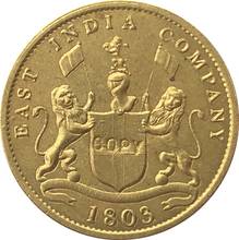 Позолоченная медь 1803 Индия-британские 5 монет, копия, Бесплатная доставка 21 мм 2024 - купить недорого