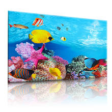3D Double-Sided Fish Tank Background Aquarium Stickers Adhesive Ocean Landscape Poster Fish Tank Decorative Pictures Image Decor 2024 - buy cheap