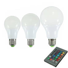 Bombilla LED de 16 colores con Control remoto, bombillas LED para lámpara E27, AC85-265V, RGB, 5W/10W/20W, 24 teclas 2024 - compra barato