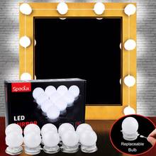 Tocador maquillaje espejo luces Kit regulable 10 bombillas LED Hollywood vestidor dormitorio espejo lámpara de pared con atenuador táctil 2024 - compra barato