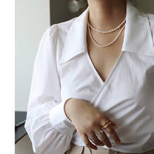 Freshwater Pearl Titanium Steel Accessories Ins European and American All-match Stacked Basic Chain Necklace Female Necklace 2024 - buy cheap