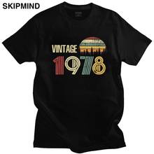 Vintage 1978 T Shirt for Men 100% Cotton Leisure T-shirt Crew Neck Short Sleeves Happy 42nd Birthday Gift Tee Loose Fit Clothing 2024 - buy cheap