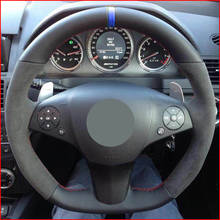 MEWANT-cubierta de ante para volante de Mercedes Benz, protector de ante auténtico, color negro, clase SLR 2009, clase SL, AMG 63, 65, 2009-2012, Clase SLK, AMG 55 2024 - compra barato
