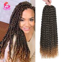 Tranças de extensão de cabelo como paixão torcidas, cabelo sintético de 18 polegadas, cabelo sintético ondulado com ombré/preto, 22 fios 2024 - compre barato