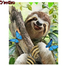 Diamond Painting Full Drill Round Diamond Embroidery Sloth Animal Butterfly Forest Cross Stitch Kit Diamond Mosaic Rhinestones 2024 - buy cheap