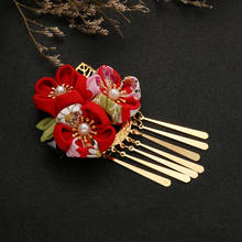Japanese Style Hair Clips Hair Flower Shaped Barrette Headdress Kimono Accessories Red 2024 - buy cheap