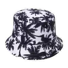 Мужская мода лето Реверсивный с принтом "кокосовое дерево" Панама шапки для рыбаков Панамы для женщин Gorro, защищающая малыша от солнца и Pescador для мужчин и женщин 2024 - купить недорого