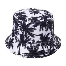 Unisex Fashion Summer Reversible Coconut Tree Printed Panama Bucket Caps Fisherman Caps Bucket Hats Gorro Pescador Men Women 2024 - buy cheap