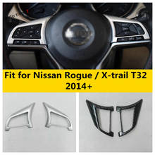 Steering Wheel Decoration Cover Trim For Nissan Rogue / X-trail X Trail T32 2014 - 2020 ABS Carbon Fiber Accessories Interior 2024 - buy cheap