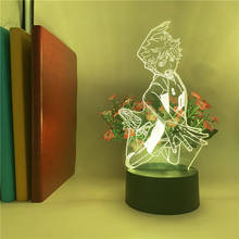 Lámpara Haikyuu Shoyo Hinata, figura de Anime, luz de noche LED, ilusión 3d, lámpara de mesa para niños, dormitorio, Gadget de Manga fresca, regalos 2024 - compra barato