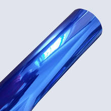 car styling stretchable Blue Chrome Mirror Vinyl Wrap Sheet Roll Film Car Sticker Decal Sheet 2024 - buy cheap