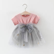 Keelorn-Vestidos de princesa para niña pequeña, ropa bonita de malla con retazos, ropa infantil con lazo, 6-24M, verano 2021 2024 - compra barato