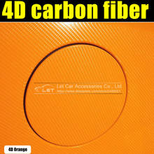 car styling bright 4D orange Carbon Fiber Vinyl film Colored Glossy Carbon Fiber Vinyl Film Auto Wrapping Vinyl Wrap Foil 2024 - buy cheap