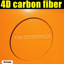 Película de vinilo de fibra de carbono 4D para coche, brillante, color naranja, envoltura automática 2024 - compra barato