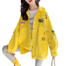 New Spring Autumn Design Sense Denim Jacket Women Loose Korean Style Street Bombing Basic Jackets Embroidery Bomber Outerwear 2024 - compre barato