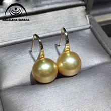 MADALENA SARARA-pendientes de perlas doradas de alta calidad AAA, joyería de lujo de oro de 18k, Perla Natural del Mar del Sur 2024 - compra barato