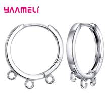 Wholesale Original 925 Sterling Silver Hoop Earrings DIY Accessory Handmade Female Trendy Luxury Jewelry For Women Girl Hot Sale 2024 - buy cheap