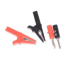 4pcs 55mm Alligator Clip + Banana Plug, Test Probe With 4mm Banana Plug Cable Clips Red +black 2024 - buy cheap