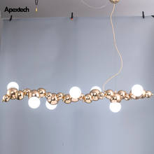 Lustre longo criativo de bar, luminária suspensa em forma de caterpillar, para sala de jantar, cozinha, teto, poste de iluminação moderna 2024 - compre barato