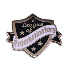 League Of Procrastinators Hard Enamel Pins Collect Funny Metal Cartoon Brooch Backpack Collar Lapel Badges Fashion Jewelry Gift 2024 - buy cheap