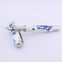 Caneta tinteiro de cerâmica chinesa, caneta tinteiro médio com flores de camélia 2024 - compre barato