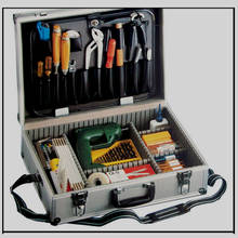 Caja de Herramientas grande de aluminio, caja de herramientas de aluminio plateado, caja de herramientas de Metal con paleta con ajuste de inserción con bolsa de herramientas 2024 - compra barato