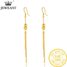 JJJ 24K Pure Gold Earring Real AU 999 Solid Gold Earrings Nice Good Hollow Tassel Upscale Trendy Fine Jewelry Hot Sell New 2020 2024 - buy cheap