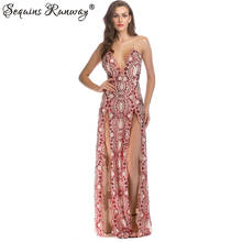 Sexy Red White Sequin summer maxi Dress women vintage bodycon Long Dresses woman party night club evening dress clothes vestidos 2024 - buy cheap