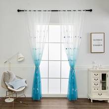 1Pc Moon Star Print Transparent Durable Tulle Window Curtain Drape Living Room Home Decoration Block The Sunlight 2024 - buy cheap