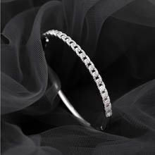 MIQIAO-pulsera de plata de ley 925 para mujer, brazalete de cadena de circonita con diamantes, joyería de moda, regalo para niña 2024 - compra barato