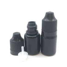 Botellas de aguja vacías, frasco cuentagotas de plástico de fácil compresión, con tapa a prueba de niños, 5ml, PE negro, 100 Uds. 2024 - compra barato