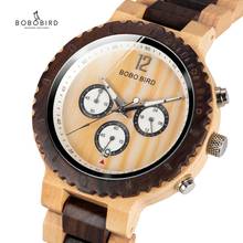 BOBO BIRD-reloj de madera de cuarzo para hombre y mujer, cronógrafo con fecha automática, con caja de regalo, J-R08 2024 - compra barato