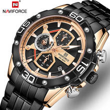 Naviforce relógio masculino luxuoso casual, relógio cromo esportivo luminoso à prova d'água fashion de quartzo para homens 2024 - compre barato